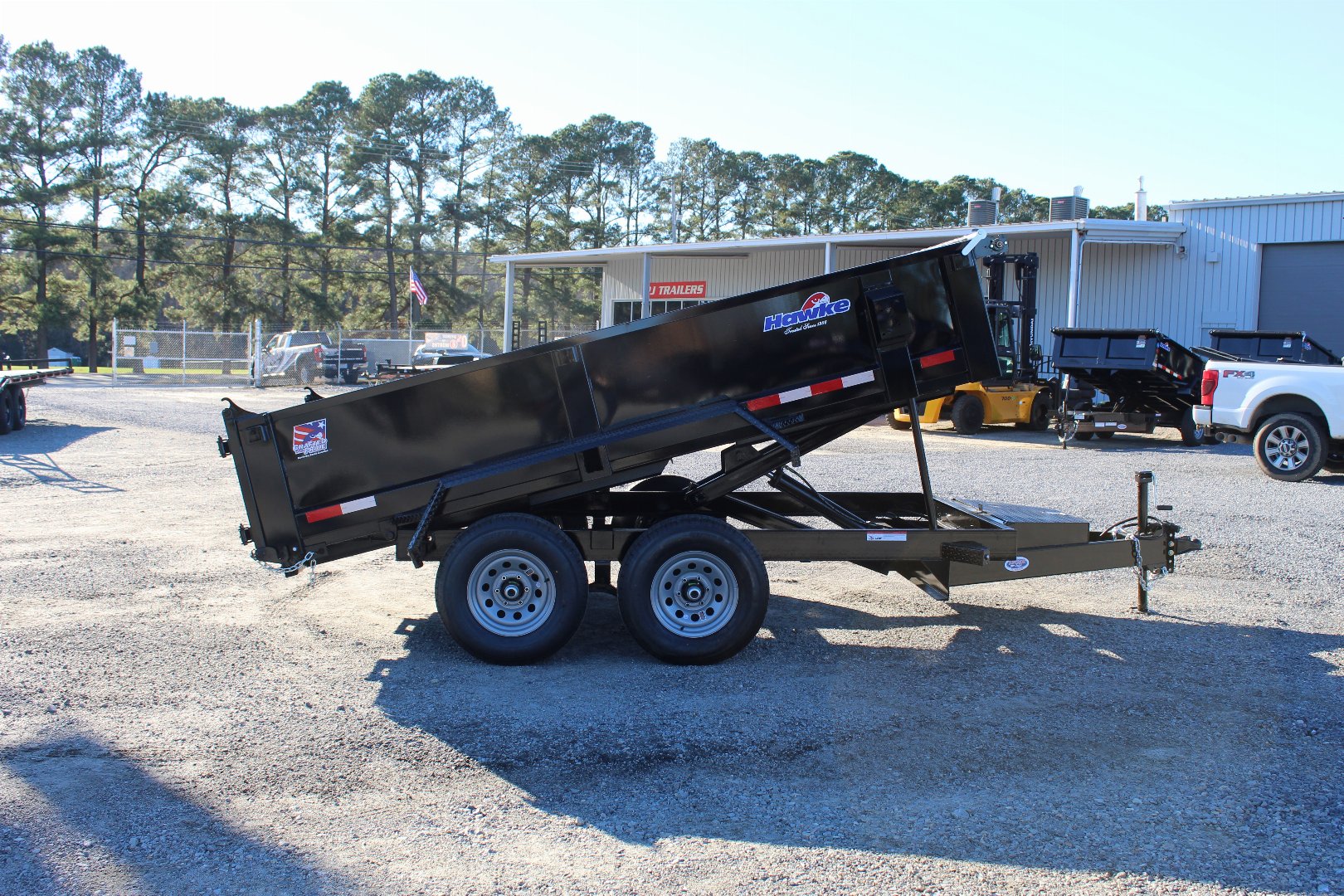 New 2024 HAWKE TRAILERS 6X12 10K Dump w/ Spreader Gate Ramps and Tarp
