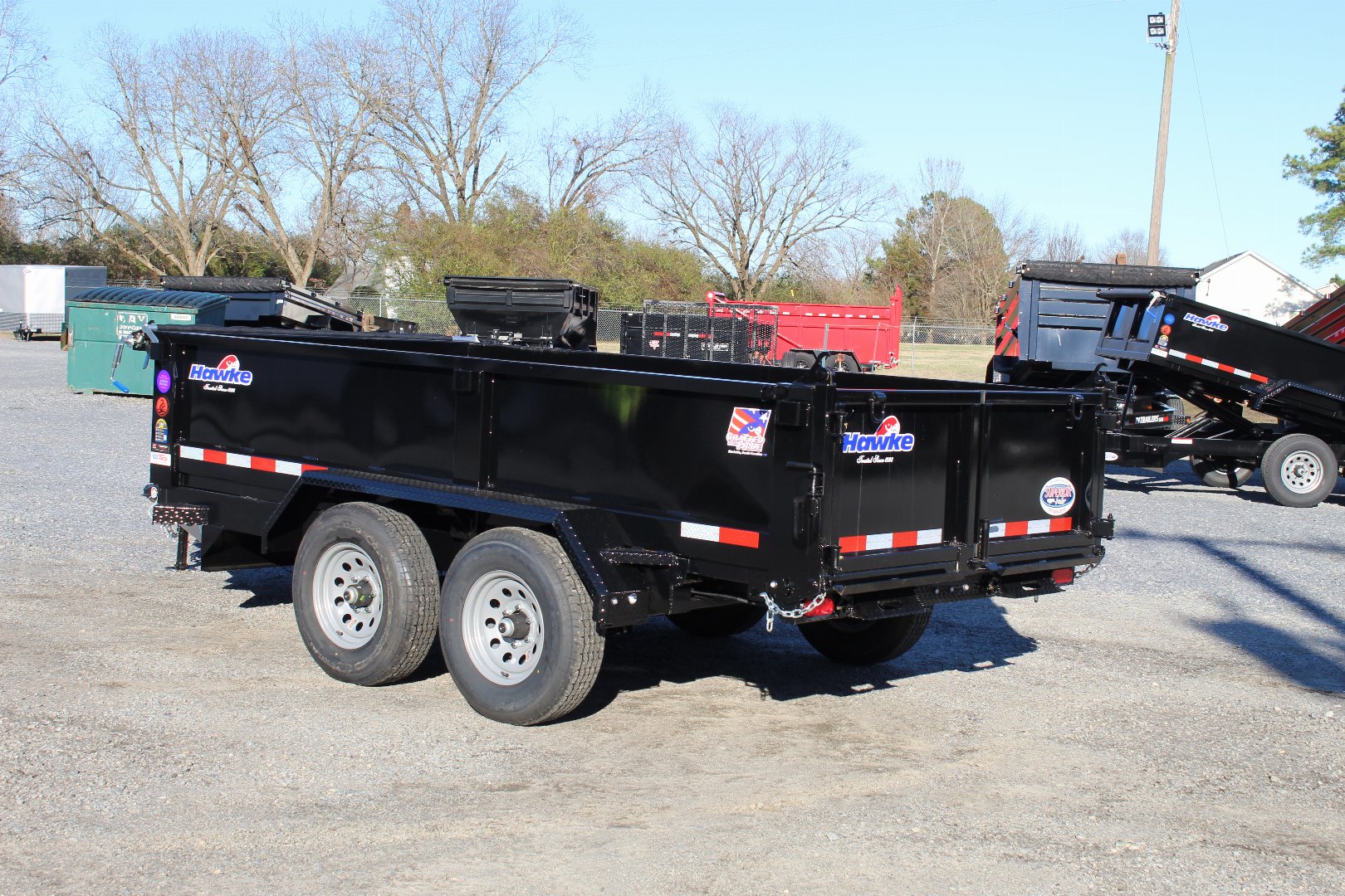 New 2024 HAWKE TRAILERS 6X12 10K Dump w/ Spreader Gate Ramps and Tarp