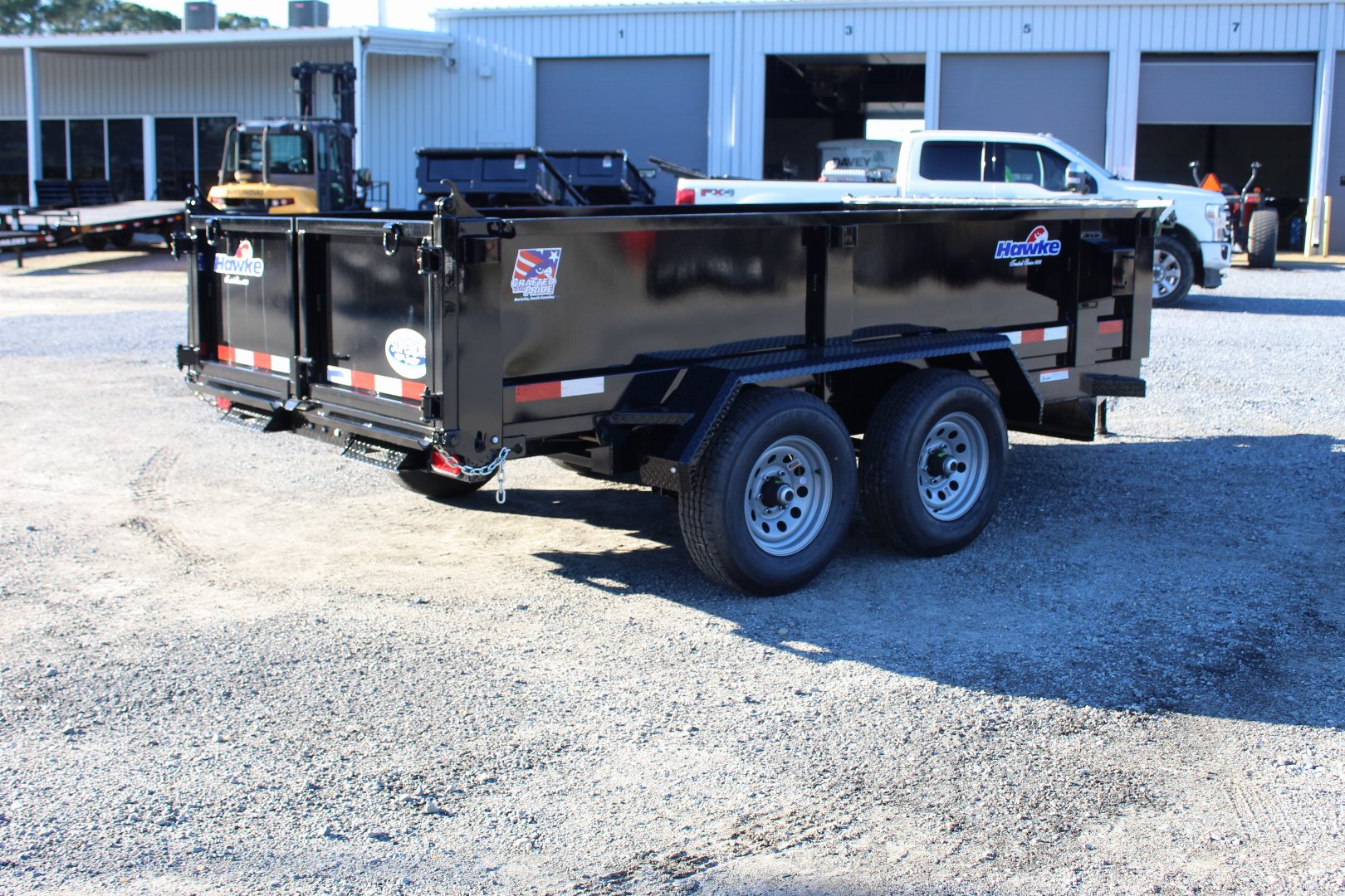 New 2024 HAWKE TRAILERS 6X12 10K Dump w/ Spreader Gate Ramps and Tarp