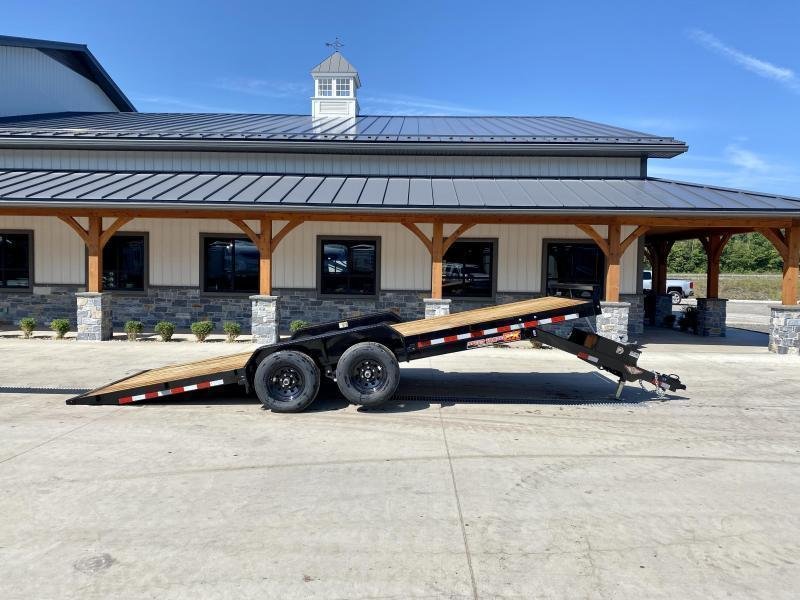 New 2024 H&H 7x18' Power Tilt Car Hauler Trailer 7000 GVW * POWER TILT