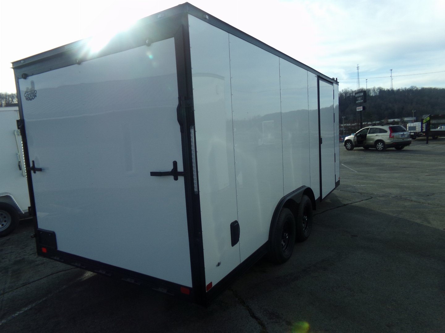 New 2024 Covered Wagon Trailers 8.5X18 WHITE 5.2K 6'6'' Cargo