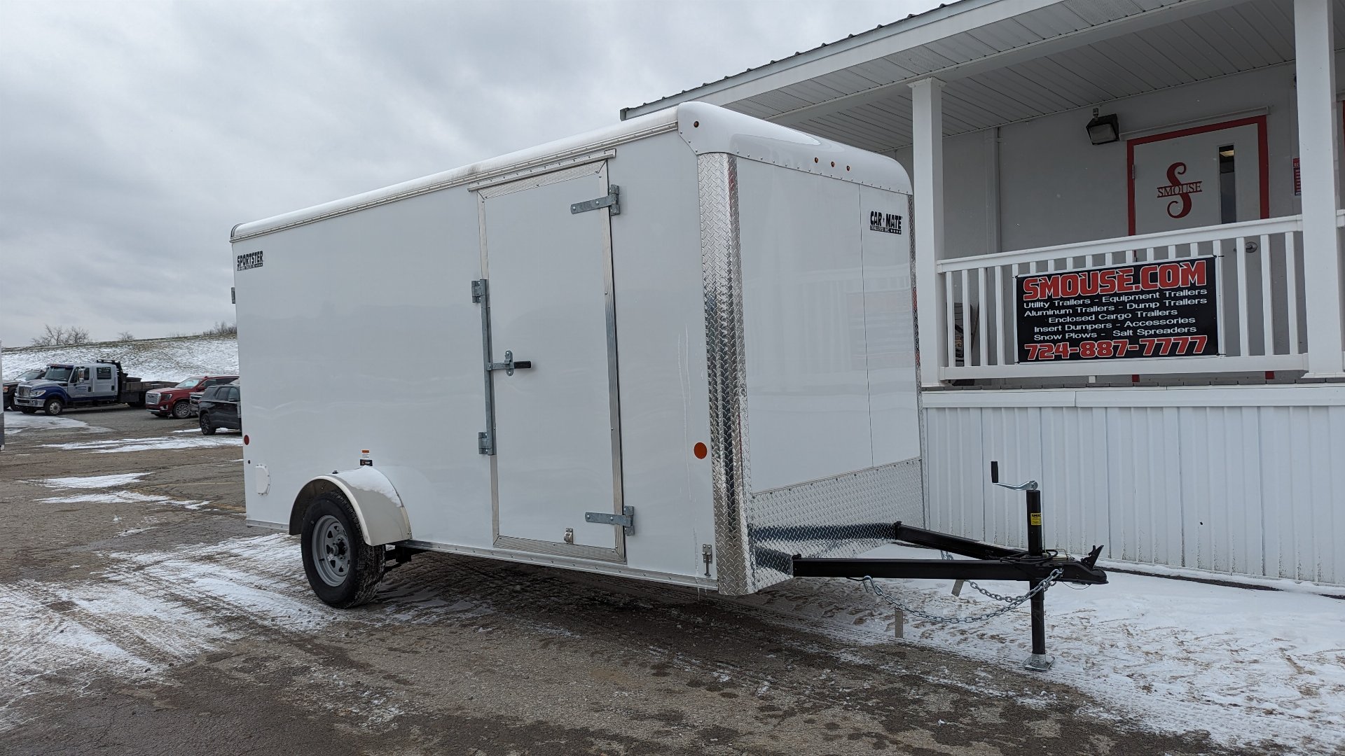 New 2024 Car Mate 6x14 Sportster Cargo Trailer w/ Ramp Rear Door