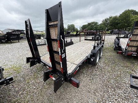 New 2023 Behnke CBCT1816E-S Equipment Trailer 83X18 TA WOOD FILLED RAMPS (GVW:12000)